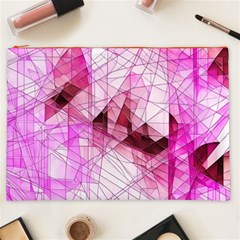 Pink Abstract Lineart Cosmetic Bag (XXL) from ArtsNow.com Front