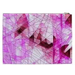 Pink Abstract Lineart Cosmetic Bag (XXL) from ArtsNow.com Back