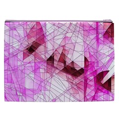 Pink Abstract Lineart Cosmetic Bag (XXL) from ArtsNow.com Back