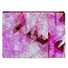 Pink Abstract Lineart Cosmetic Bag (XXL) from ArtsNow.com Back