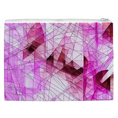 Pink Abstract Lineart Cosmetic Bag (XXL) from ArtsNow.com Back