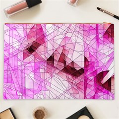 Pink Abstract Lineart Cosmetic Bag (XXL) from ArtsNow.com Back