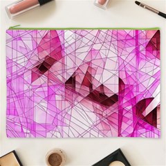 Pink Abstract Lineart Cosmetic Bag (XXXL) from ArtsNow.com Front