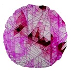 Pink Abstract Lineart Large 18  Premium Round Cushions