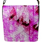 Pink Abstract Lineart Flap Closure Messenger Bag (S)