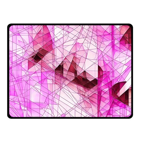 Pink Abstract Lineart Two Sides Fleece Blanket (Small) from ArtsNow.com 45 x34  Blanket Back