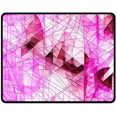 Pink Abstract Lineart Two Sides Fleece Blanket (Medium) from ArtsNow.com 58.8 x47.4  Blanket Back