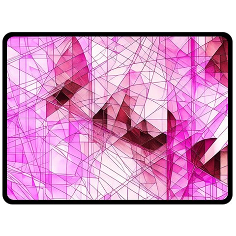 Pink Abstract Lineart Two Sides Fleece Blanket (Large) from ArtsNow.com 80 x60  Blanket Front