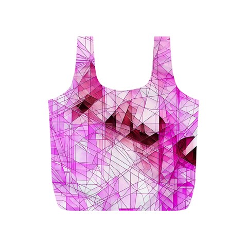 Pink Abstract Lineart Full Print Recycle Bag (S) from ArtsNow.com Front