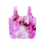 Pink Abstract Lineart Full Print Recycle Bag (S)