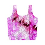 Pink Abstract Lineart Full Print Recycle Bag (M)