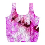 Pink Abstract Lineart Full Print Recycle Bag (L)