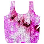 Pink Abstract Lineart Full Print Recycle Bag (XL)