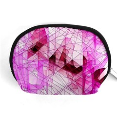 Pink Abstract Lineart Accessory Pouch (Medium) from ArtsNow.com Front