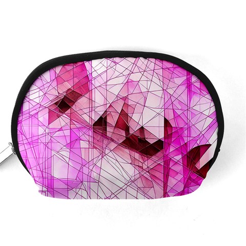 Pink Abstract Lineart Accessory Pouch (Medium) from ArtsNow.com Back