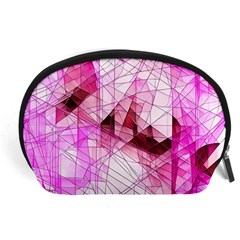 Pink Abstract Lineart Accessory Pouch (Large) from ArtsNow.com Front