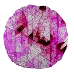 Pink Abstract Lineart Large 18  Premium Flano Round Cushions from ArtsNow.com Front