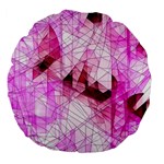 Pink Abstract Lineart Large 18  Premium Flano Round Cushions