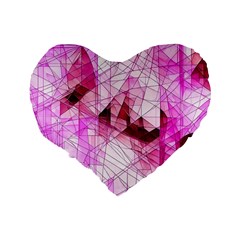 Pink Abstract Lineart Standard 16  Premium Flano Heart Shape Cushions from ArtsNow.com Back