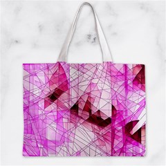 Pink Abstract Lineart Zipper Mini Tote Bag from ArtsNow.com Back