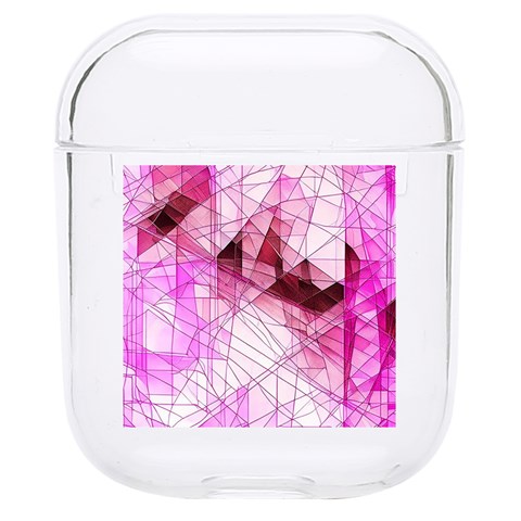 Pink Abstract Lineart Hard PC AirPods 1/2 Case from ArtsNow.com Front