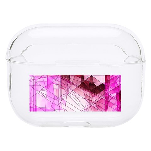 Pink Abstract Lineart Hard PC AirPods Pro Case from ArtsNow.com Front