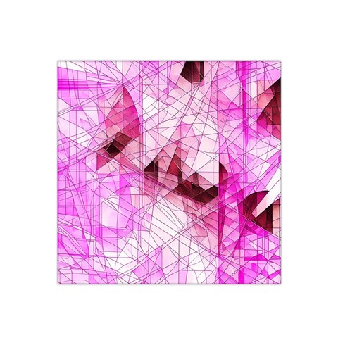 Pink Abstract Lineart Satin Bandana Scarf 22  x 22  from ArtsNow.com Front