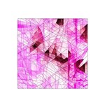 Pink Abstract Lineart Satin Bandana Scarf 22  x 22 