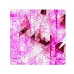 Pink Abstract Lineart Square Satin Scarf (30  x 30 )