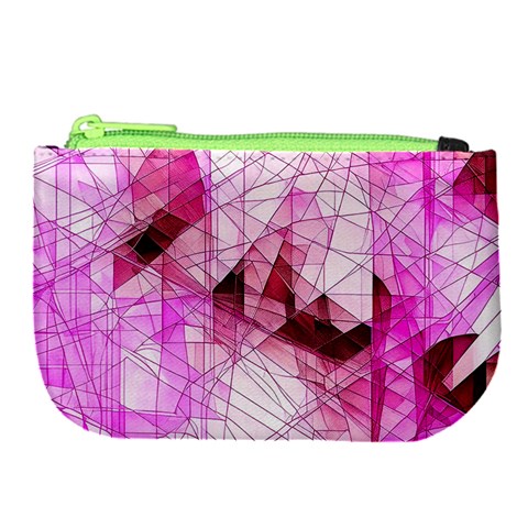 Pink Abstract Lineart Large Coin Purse from ArtsNow.com Front