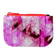 Pink Abstract Lineart Large Coin Purse from ArtsNow.com Front