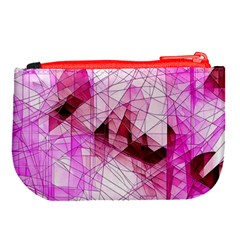 Pink Abstract Lineart Large Coin Purse from ArtsNow.com Back