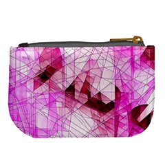 Pink Abstract Lineart Large Coin Purse from ArtsNow.com Back