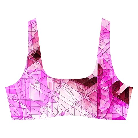 Pink Abstract Lineart Cross Back Hipster Bikini Set from ArtsNow.com Front