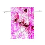 Pink Abstract Lineart Lightweight Drawstring Pouch (S)