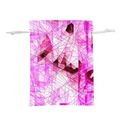 Pink Abstract Lineart Lightweight Drawstring Pouch (M) from ArtsNow.com Back