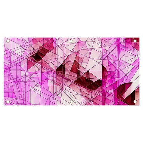 Pink Abstract Lineart Banner and Sign 4  x 2  from ArtsNow.com Front