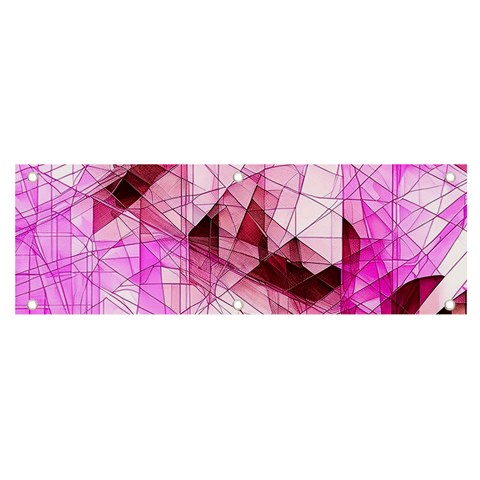 Pink Abstract Lineart Banner and Sign 6  x 2  from ArtsNow.com Front