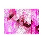 Pink Abstract Lineart Premium Plush Fleece Blanket (Mini)