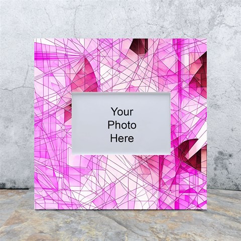 Pink Abstract Lineart White Box Photo Frame 4  x 6  from ArtsNow.com Front