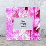 Pink Abstract Lineart White Box Photo Frame 4  x 6 