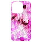 Pink Abstract Lineart iPhone 14 Pro Black UV Print Case