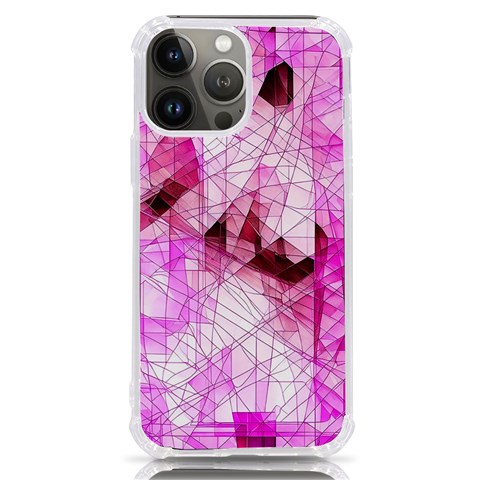 Pink Abstract Lineart iPhone 13 Pro Max TPU UV Print Case from ArtsNow.com Front