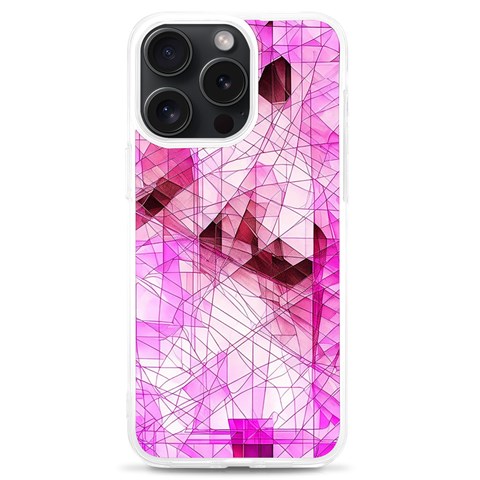 Pink Abstract Lineart iPhone 15 Pro Max TPU UV Print Case from ArtsNow.com Front