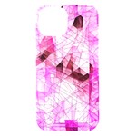 Pink Abstract Lineart iPhone 15 Black UV Print PC Hardshell Case