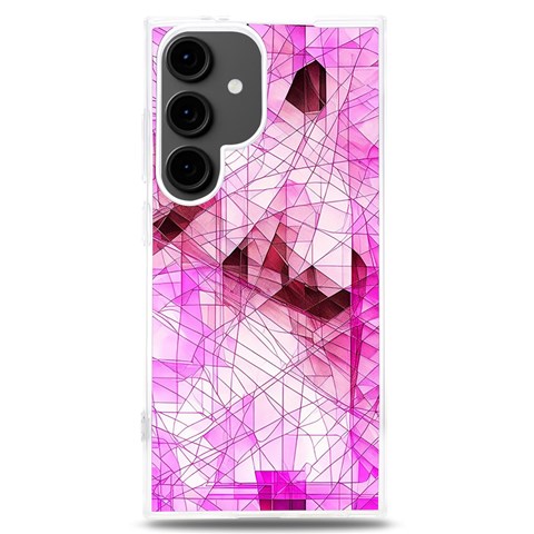 Pink Abstract Lineart Samsung Galaxy S24 Plus 6.7 Inch TPU UV Case from ArtsNow.com Front