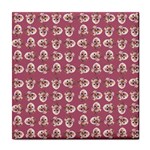 Whimsy Chickens Pattern Tile Coaster