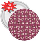 Whimsy Chickens Pattern 3  Buttons (100 pack) 