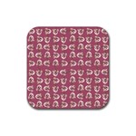 Whimsy Chickens Pattern Rubber Coaster (Square)