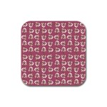 Whimsy Chickens Pattern Rubber Square Coaster (4 pack)